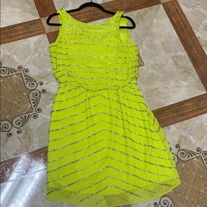 Chartreuse Gianni Bini beaded dress